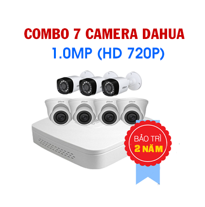Trọn bộ 7 Camera Dahua 1.0MP